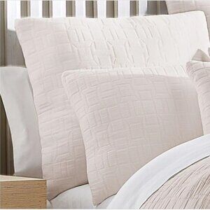 Lot of 2 - NEW-  Oscar Oliver EURO Sham Sinclair Cotton Blend Ecru MSRP: $110